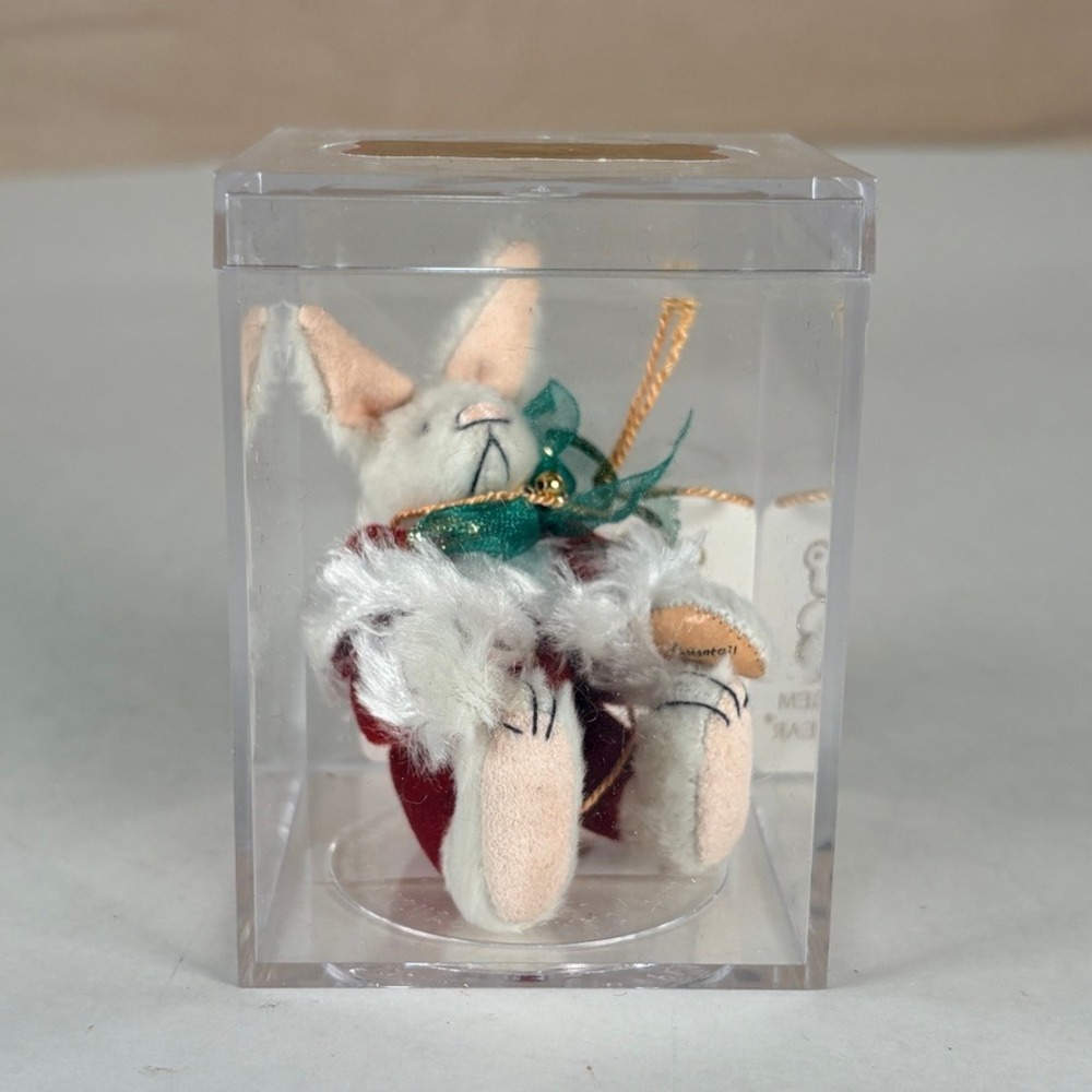 Deb Canham COTTONTAIL Miniature Santa Rabbit Teddy Bear Mohair Christmas COA